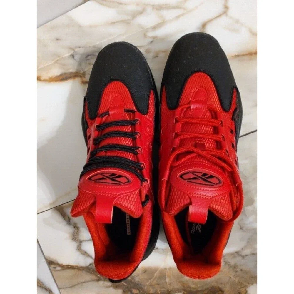 Men's Reebok Allen Iverson Solution Black Flash Red Mid Sneakers Sz 13